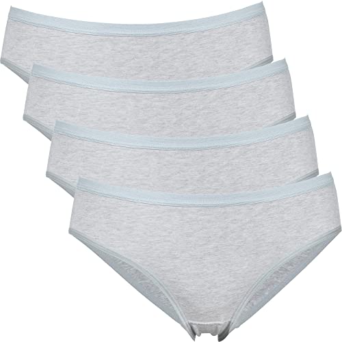 Erwin Müller Damen-Slip 4er-Pack Single-Jersey hellgrau-meliert Größe 44 von Erwin Müller
