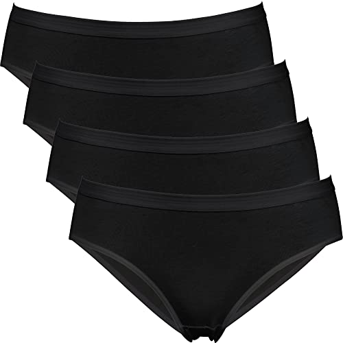 Erwin Müller Damen-Slip 4er-Pack Single-Jersey schwarz Größe 42 von Erwin Müller