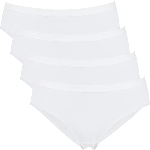 Erwin Müller Damen-Slip 4er-Pack Single-Jersey weiß Größe 42 von Erwin Müller