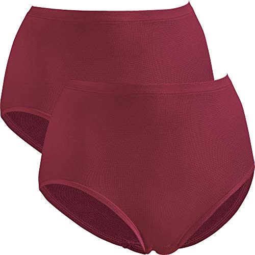 Erwin Müller Damen-Taillenslip 2er-Pack Modal Bordeaux Größe 48 von Erwin Müller