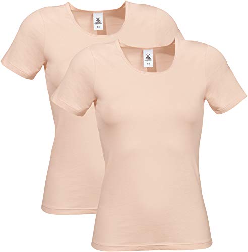Erwin Müller Damen-Unterhemd, 1/2-Arm 2er-Pack ecru Größe 42 von Erwin Müller