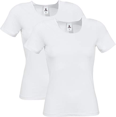 Erwin Müller Damen-Unterhemd, 1/2-Arm 2er-Pack weiß Größe 44 von Erwin Müller