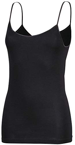 Erwin Müller Damen-Unterhemd, Spaghettiträger-Top, Unterwäsche schwarz Größe 46/48 - temparaturausgleichend, angenehm weich, ohne Seitennähte (weitere Größen) von Erwin Müller