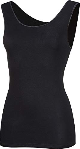Erwin Müller Damen-Unterhemd, Unterwäsche schwarz Größe 50/52 - temparaturausgleichend, angenehm weich, ohne Seitennähte (weitere Größen) von Erwin Müller