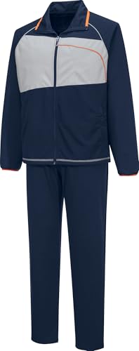 Erwin Müller Herren-Freizeitanzug Sweat marine Größe 52 - mit Reißverschluss-Eingriffstaschen, abgesteppter Gummibund und Durchzugsband, schnell trocknend und bügelfrei von Erwin Müller