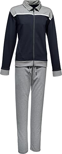 Erwin Müller Herren Freizeitanzug anthrazit Größe 54, Jogginganzug, Hausanzug mit Bindeband Single-Jersey - mit Gummibund und Bindeband, seitliche Eingriffstaschen, weich und elastisch von Erwin Müller