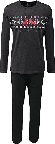 Erwin Müller Herren-Schlafanzug Single-Jersey anthrazit meliert Größe 58 von Erwin Müller