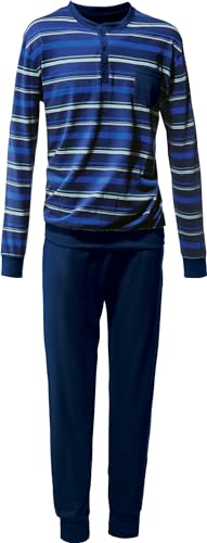 Erwin Müller Herren-Schlafanzug Single-Jersey dunkelblau Größe 52 von Erwin Müller