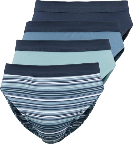Erwin Müller Herren-Slip 4er-Pack Single-Jersey Jeansblau Größe 10 - hervorragender, bequemer Bund, elastisch und formstabil von Erwin Müller