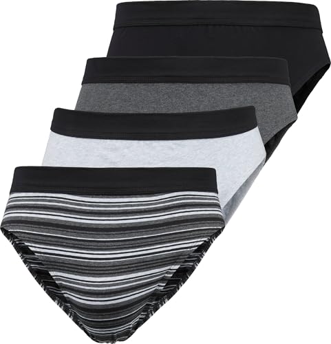Erwin Müller Herren-Slip 4er-Pack Single-Jersey schwarz Größe 10 - hervorragender, bequemer Bund, elastisch und formstabil von Erwin Müller