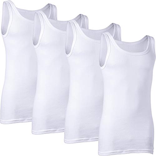 Erwin Müller Herren-Unterhemd 4er-Pack Doppelripp weiß Größe 8 von Erwin Müller