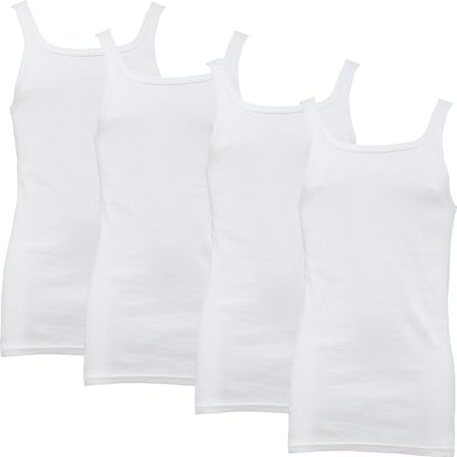 Erwin Müller Herren-Unterhemd 4er-Pack Feinripp weiß Größe 9 von Erwin Müller