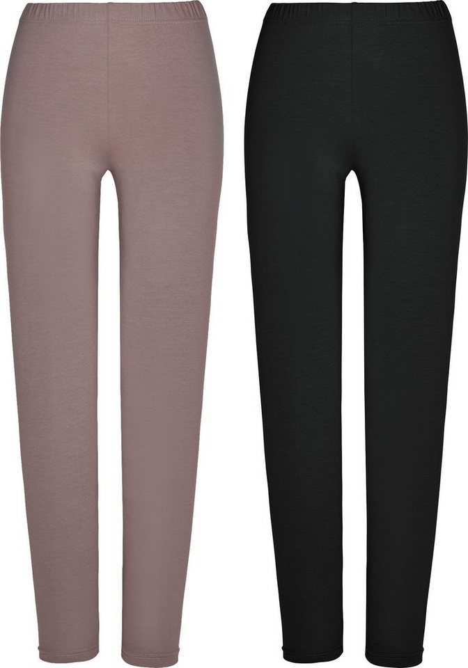 Erwin Müller Jogginghose Damen-Leggings, lang 2er-Pack (2-tlg) Uni von Erwin Müller