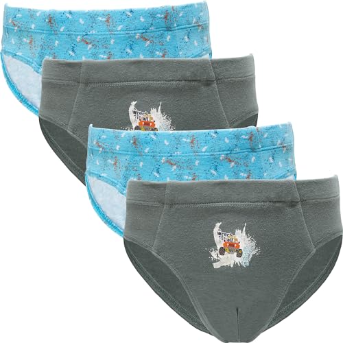 Erwin Müller Jungen-Slip 4er-Pack capriblau/grau Größe 98/104 von Erwin Müller