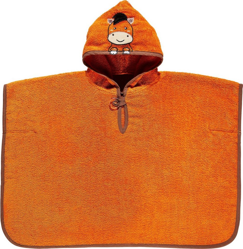 Erwin Müller Kinderbademantel Kinder-Poncho Pferd", Rückenlänge: 50 cm, Frottier, mit Kapuze, default, Walk-Frottier Tiermotive: Pferd" von Erwin Müller