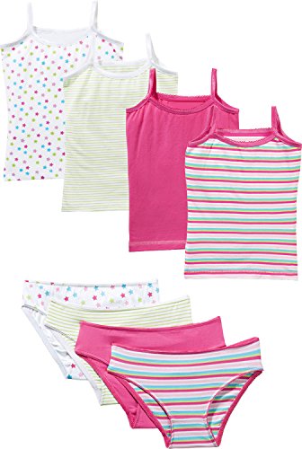 Erwin Müller Mädchen-Unterwäsche-Set 8-TLG. mit Druckmotiv Single-Jersey pink-Mint-bunt Größe 122/128 von Erwin Müller