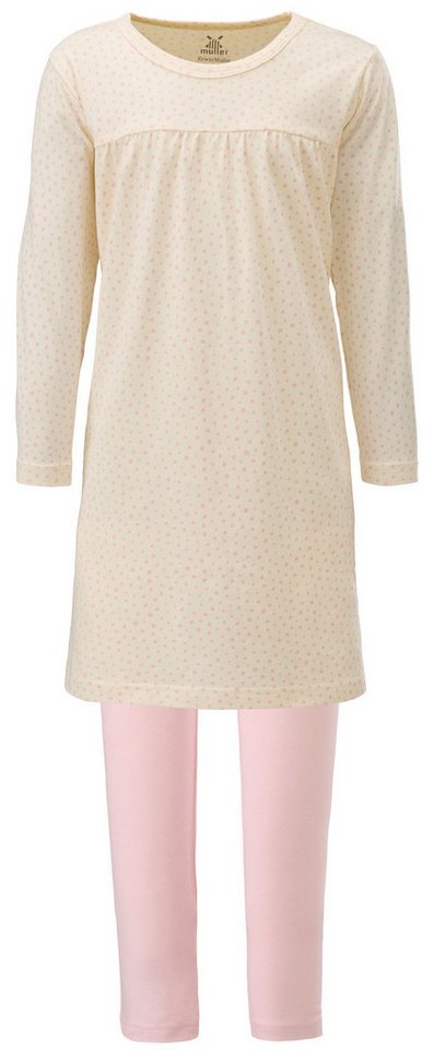 Erwin Müller Schlafanzug Kinder-Nachthemd mit Leggings Single-Jersey Punkte: Nachthemd von Erwin Müller