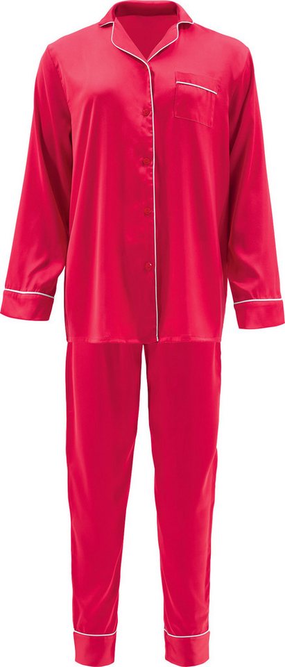 Erwin Müller Pyjama Damen-Schlafanzug Satin Uni von Erwin Müller