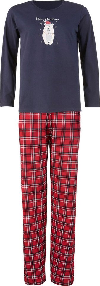 Erwin Müller Pyjama Damen-Schlafanzug Single-Jersey Karo von Erwin Müller