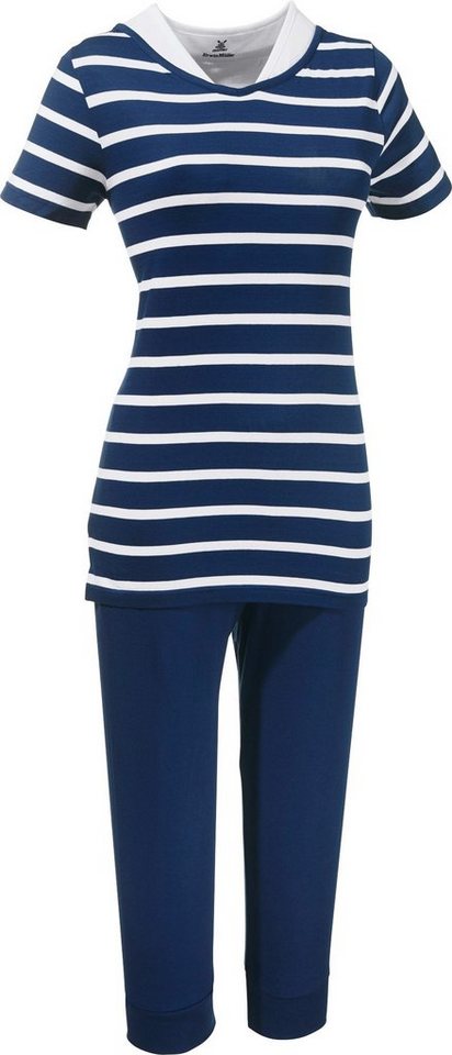 Erwin Müller Pyjama Damen-Schlafanzug Single-Jersey Streifen von Erwin Müller