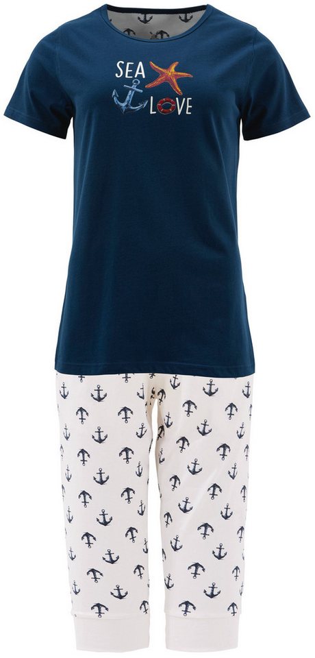 Erwin Müller Pyjama Damen-Schlafanzug Single-Jersey gemustert von Erwin Müller