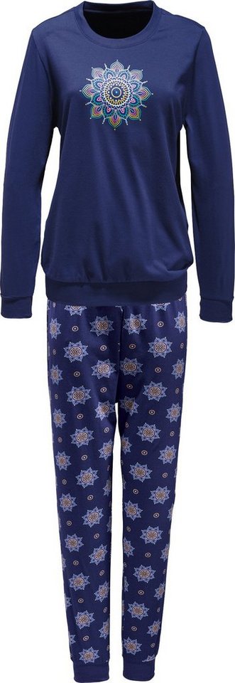 Erwin Müller Pyjama Damen-Schlafanzug Single-Jersey gemustert von Erwin Müller