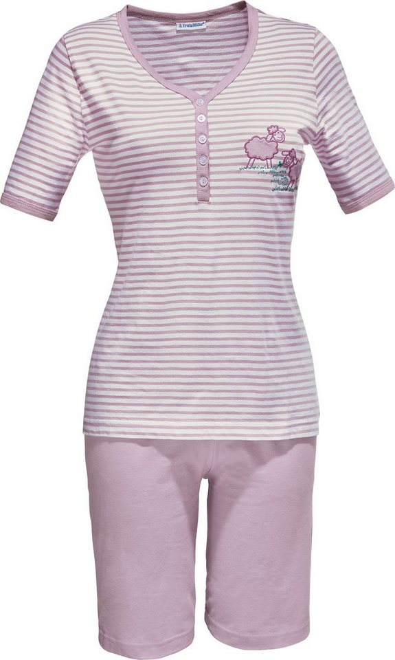 Erwin Müller Pyjama Damen-Shorty Single-Jersey Streifen von Erwin Müller