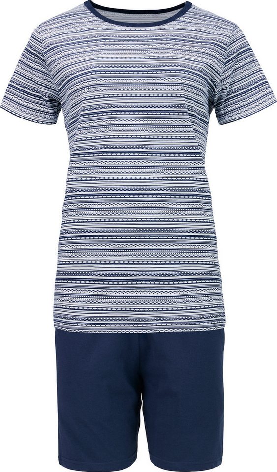 Erwin Müller Pyjama Damen-Shorty Single-Jersey gemustert von Erwin Müller