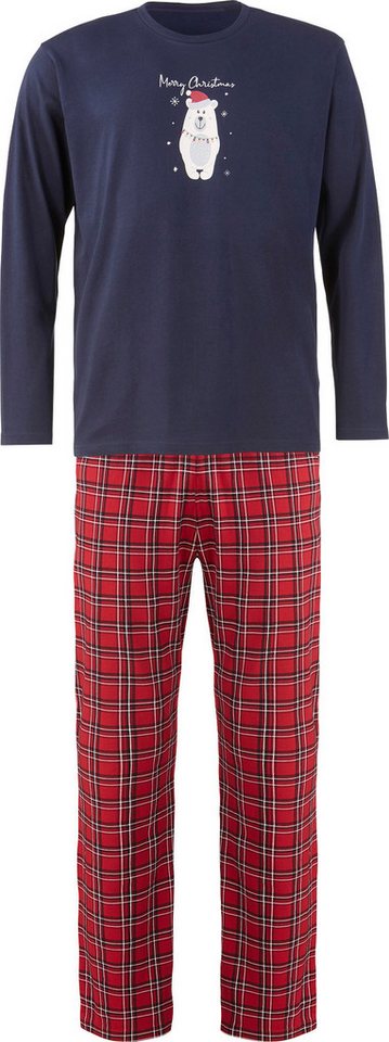 Erwin Müller Pyjama Herren-Schlafanzug Single-Jersey Karo von Erwin Müller