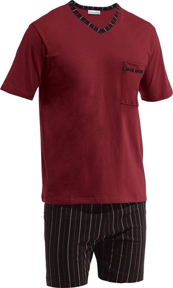 Erwin Müller Pyjama Herren-Shorty (2 tlg) Single-Jersey Streifen von Erwin Müller