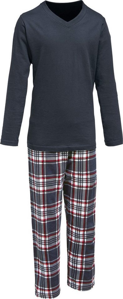 Erwin Müller Pyjama Kinder-Schlafanzug Single-Jersey Karo von Erwin Müller