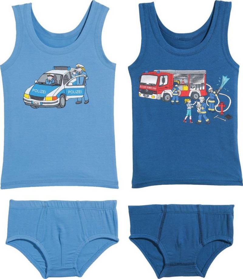 Erwin Müller Set: Unterhemd Jungen-Unterwäsche-Set 4-teilig Single-Jersey gemustert von Erwin Müller