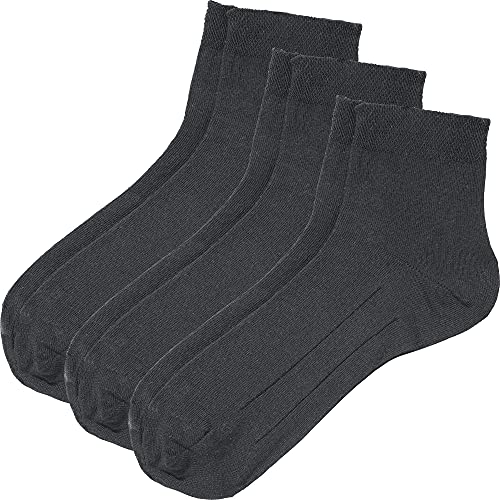 Erwin Müller Unisex-Kurzsocken 3er-Pack anthrazit Größe 39-42 von Erwin Müller