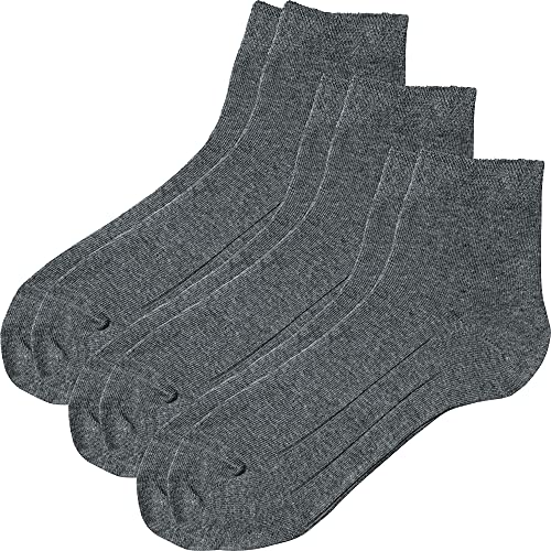 Erwin Müller Unisex-Kurzsocken 3er-Pack grau Größe 43-46 von Erwin Müller