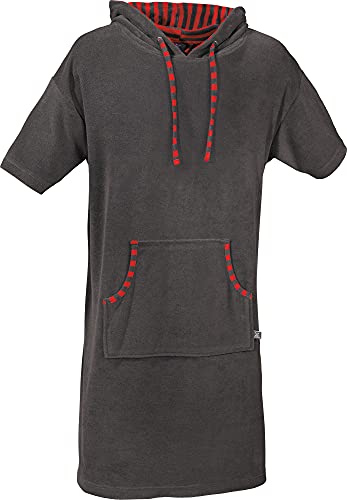 Erwin Müller Unisex Poncho, Damen - Herren - Surf-Poncho anthrazit Größe L-XXL - mit Kapuze und Taschen, Badetuch, Umkleide-Hilfe, Leicht-Frottier von Erwin Müller