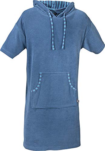 Erwin Müller Unisex Poncho, Damen - Herren - Surf-Poncho blau Größe L-XXL - mit Kapuze und Taschen, Badetuch, Umkleide-Hilfe, Leicht-Frottier von Erwin Müller