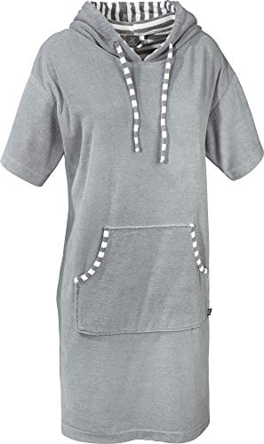 Erwin Müller Unisex Poncho, Damen - Herren - Surf-Poncho hellgrau Größe L-XXL - mit Kapuze und Taschen, Badetuch, Umkleide-Hilfe, Leicht-Frottier von Erwin Müller