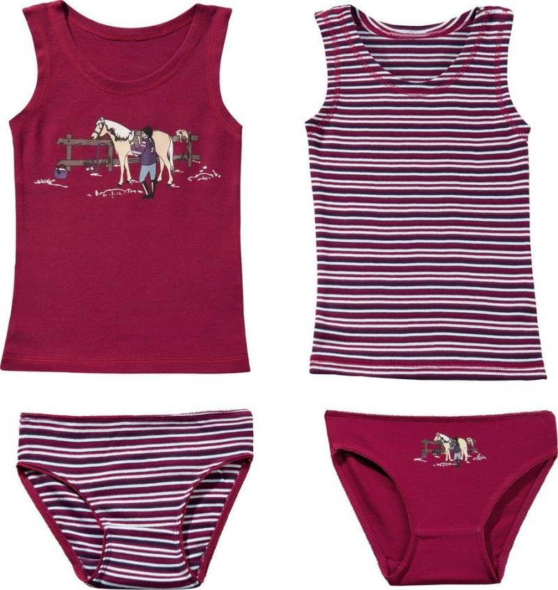 Erwin Müller Unterhemd Mädchen-Unterwäsche-Set 4-teilig Single-Jersey Streifen von Erwin Müller