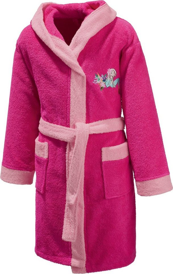 Erwin Müller Kinderbademantel Kinder-Bademantel mit Kapuze, Rückenlänge: 67 cm, Frottier, mit Kapuze, default, Walk-Frottier Uni von Erwin Müller