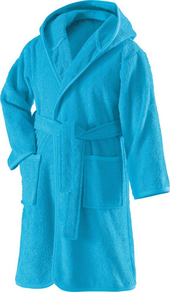 Erwin Müller Kinderbademantel Kinder-Bademantel mit Kapuze, Rückenlänge: 75 cm, Frottier, mit Kapuze, default, Walk-Frottier Uni von Erwin Müller