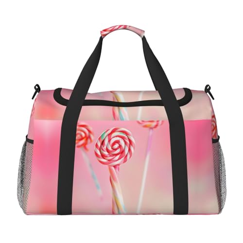 Bunte Reisetasche mit Lutscher-Druck, für Reisen, Schultertasche, Wochenend-Handtasche, Sporttasche, Turnbeutel für Damen und Herren Bunte Reisetasche mit Lutscher-Druck, für Reisen, Schultertasche, Wochenend-Handtasche, Sporttasche, Turnbeutel für Damen und Herren von Erwqavc