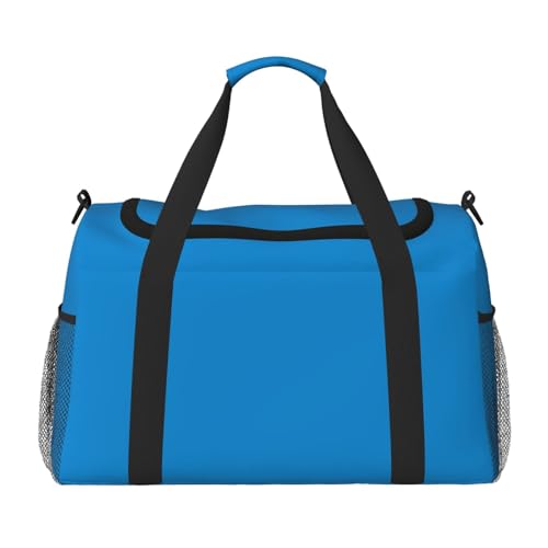 Einfarbige, blaue Reisetasche für Reisen, Schultertasche, Wochenend-Handtasche, Sporttasche, Turnbeutel für Damen und Herren Einfarbige, blaue Reisetasche für Reisen, Schultertasche, Wochenend-Handtasche, Sporttasche, Turnbeutel für Damen und Herren von Erwqavc