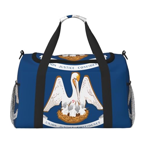 Erwqavc Louisiana Reisetasche mit Staatsflaggen-Druck, für Reisen, Schultertasche, Wochenend-Handtasche, Sporttasche, Turnbeutel für Damen und Herren Erwqavc Louisiana Reisetasche mit Staatsflaggen-Druck, für Reisen, Schultertasche, Wochenend-Handtasche, Sporttasche, Turnbeutel für Damen und Herren von Erwqavc