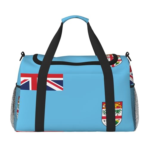 Erwqavc Reisetasche mit Fidschi-Flaggen-Druck, für Reisen, Schultertasche, Wochenend-Handtasche, Sporttasche, Turnbeutel für Damen und Herren Erwqavc Reisetasche mit Fidschi-Flaggen-Druck, für Reisen, Schultertasche, Wochenend-Handtasche, Sporttasche, Turnbeutel für Damen und Herren von Erwqavc