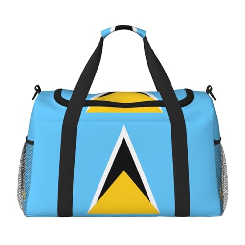 Erwqavc Reisetasche mit Flagge von St. Lucia für Reisen, Schultertasche, Wochenend-Handtasche, Sporttasche, Turnbeutel für Damen und Herren Erwqavc Reisetasche mit Flagge von St. Lucia für Reisen, Schultertasche, Wochenend-Handtasche, Sporttasche, Turnbeutel für Damen und Herren von Erwqavc