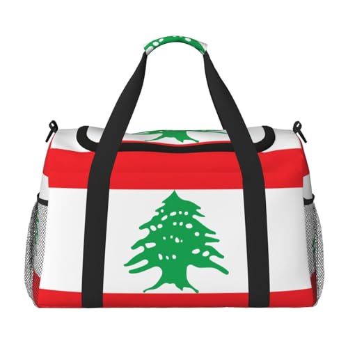 Erwqavc Reisetasche mit Libanon-Aufdruck für Reisen, Schultertasche, Wochenend-Handtasche, Sporttasche, Turnbeutel für Damen und Herren Erwqavc Reisetasche mit Libanon-Aufdruck für Reisen, Schultertasche, Wochenend-Handtasche, Sporttasche, Turnbeutel für Damen und Herren von Erwqavc