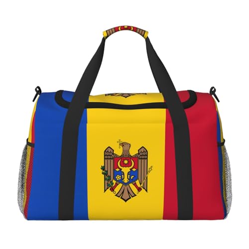 Erwqavc Reisetasche mit Moldawien-Motiv, für Reisen, Schultertasche, Wochenend-Handtasche, Sporttasche, Turnbeutel für Damen und Herren Erwqavc Reisetasche mit Moldawien-Motiv, für Reisen, Schultertasche, Wochenend-Handtasche, Sporttasche, Turnbeutel für Damen und Herren von Erwqavc