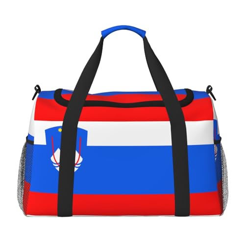 Erwqavc Reisetasche mit Slowenien-Aufdruck für Reisen, Schultertasche, Wochenend-Handtasche, Sporttasche, Turnbeutel für Damen und Herren Erwqavc Reisetasche mit Slowenien-Aufdruck für Reisen, Schultertasche, Wochenend-Handtasche, Sporttasche, Turnbeutel für Damen und Herren von Erwqavc