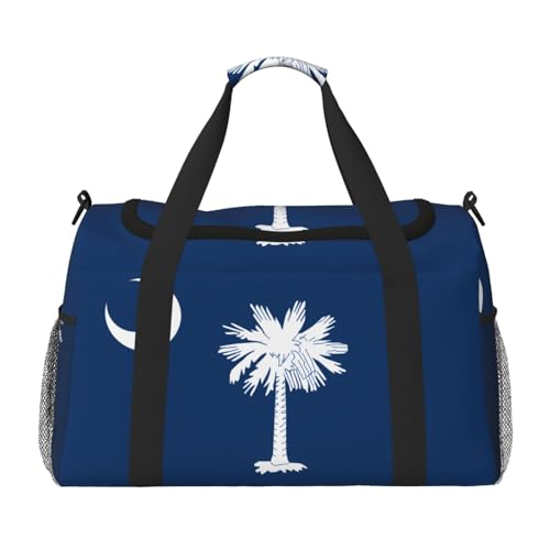 Erwqavc Reisetasche mit South Carolina Flaggen-Druck, Reisetasche, Schultertasche, Wochenend-Handtasche, Sporttasche, Turnbeutel für Damen und Herren Erwqavc Reisetasche mit South Carolina Flaggen-Druck, Reisetasche, Schultertasche, Wochenend-Handtasche, Sporttasche, Turnbeutel für Damen und Herren von Erwqavc