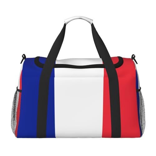 Erwqavc Reisetasche mit französischer Flagge, für Reisen, Schultertasche, Wochenend-Handtasche, Sporttasche, Turnbeutel für Damen und Herren Erwqavc Reisetasche mit französischer Flagge, für Reisen, Schultertasche, Wochenend-Handtasche, Sporttasche, Turnbeutel für Damen und Herren von Erwqavc